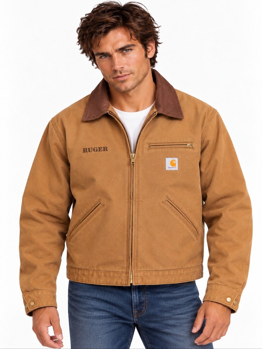 Carhartt UJ01 BRN Jacket 48 Regular XL USA Union Made Ruger NWT